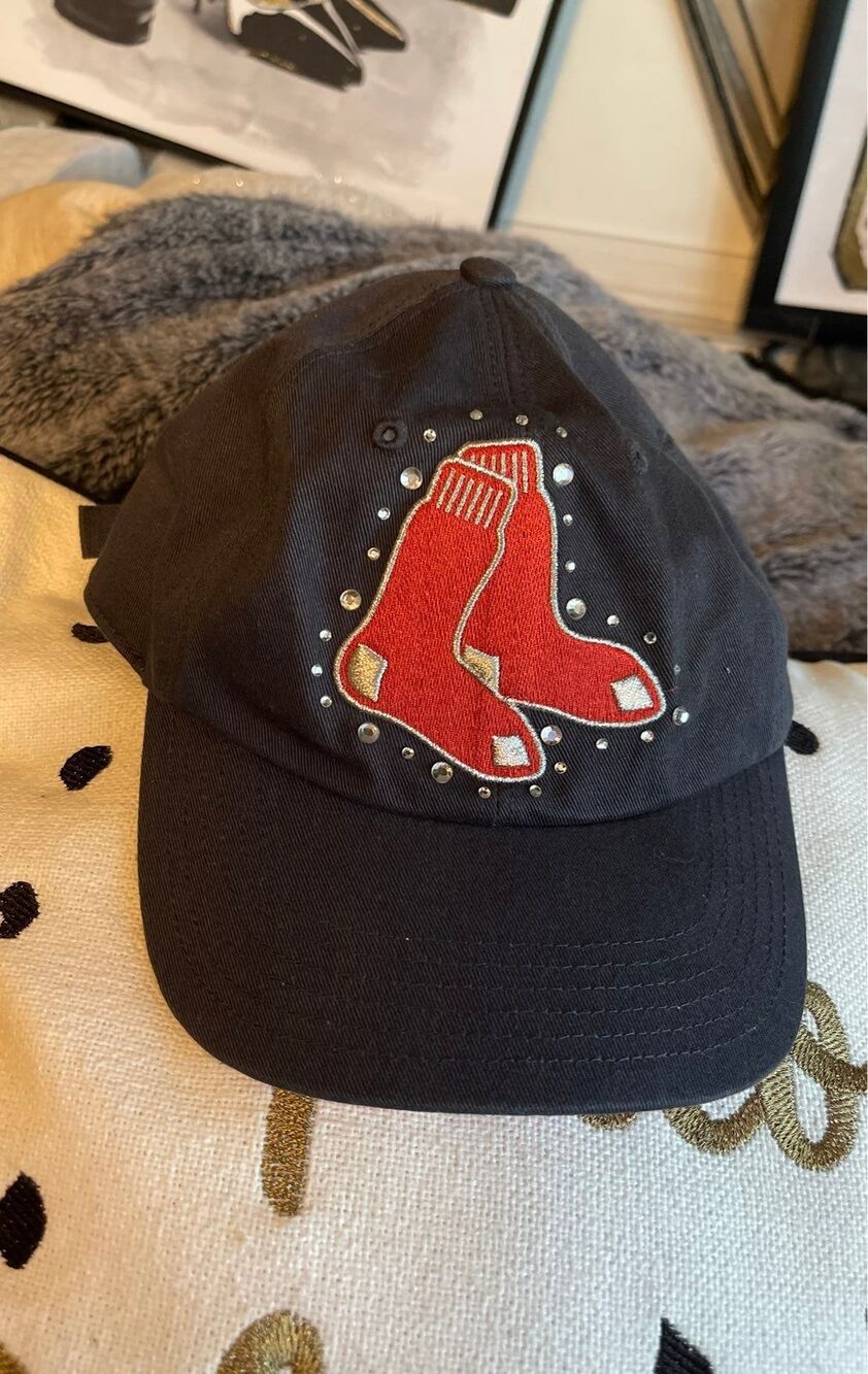 Victoria Secret Pink Red Sox Hat studded crystal bling embroidered